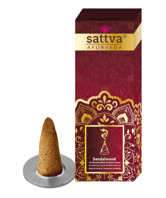 29965KADZIDEŁKA INDYJSKIE STOŻKOWE SANDAŁOWE (10 szt.) 20 g - SATTVA (AYURVEDA)-1