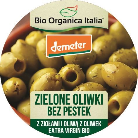 29998OLIWKI ZIELONE BEZ PESTEK Z ZIOŁAMI I OLIWĄ Z OLIWEK EXTRA VIRGIN DEMETER BIO 125 g - BIO ORGANICA ITALIA-1