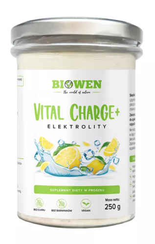 30077ELEKTROLITY O SMAKU CYTRYNOWYM W PROSZKU VITAL CHARGE+ 250 g - HEMPKING (BIOWEN)-1