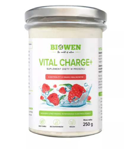 30078ELEKTROLITY O SMAKU MALINOWYM W PROSZKU VITAL CHARGE+ 250 g - HEMPKING (BIOWEN)-1