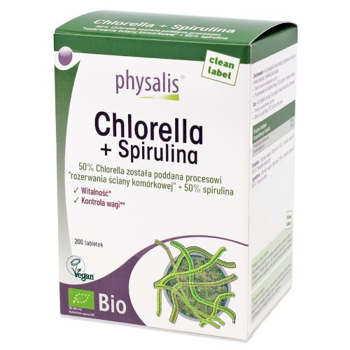30092CHLORELLA + SPIRULINA BIO 200 TABLETEK - PHYSALIS-1