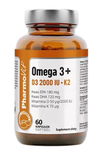 30111OMEGA 3 + WITAMINY D3 + K2 BEZGLUTENOWE 60 KAPSUŁEK - PHARMOVIT (CLEAN LABEL)-1