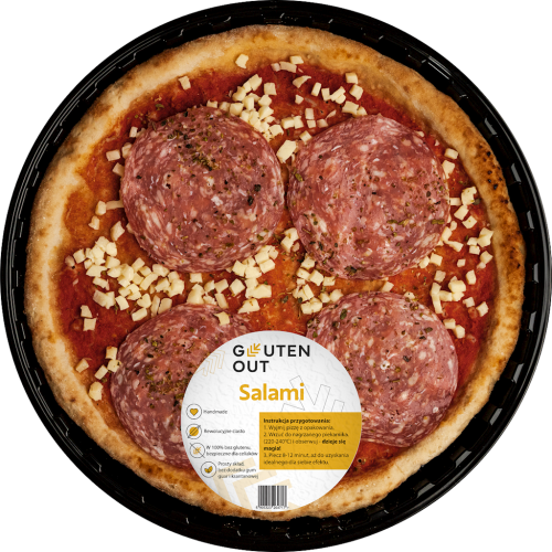 30200PIZZA Z SEREM MOZZARELLA I KIEŁBASĄ SALAMI BEZGLUTENOWA 330 g - GLUTEN OUT-1