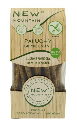 30319PALUCHY Z SIEMIENIEM LNIANYM, POMIDORAMI, CZOSNKIEM I BAZYLIĄ BEZGLUTENOWE 200 g - NEW MOUNTAIN-1