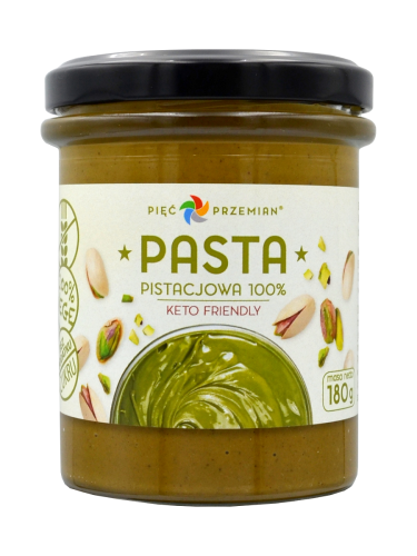 30357KREM PISTACJOWY BEZ DODATKU CUKRÓW BEZGLUTENOWY 180 g - PIĘĆ PRZEMIAN-1