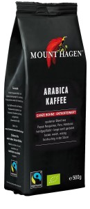 Kawa ziarnista bezkofeinowa arabica 100 % fair trade bio 500 g - mount hagen