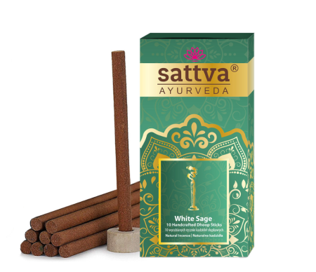 30628KADZIDEŁKA INDYJSKIE SŁUPKOWE BIAŁA SZAŁWIA (10 szt.) 20 g - SATTVA (AYURVEDA)-1