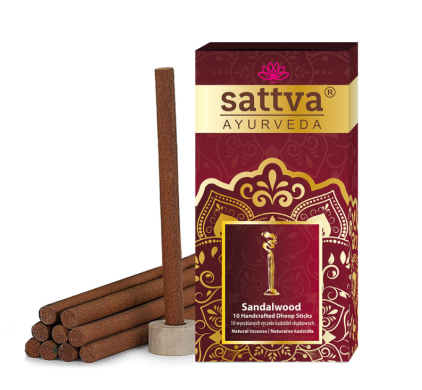30629KADZIDEŁKA INDYJSKIE SŁUPKOWE SANDAŁOWE (10 szt.) 20 g - SATTVA (AYURVEDA)-1