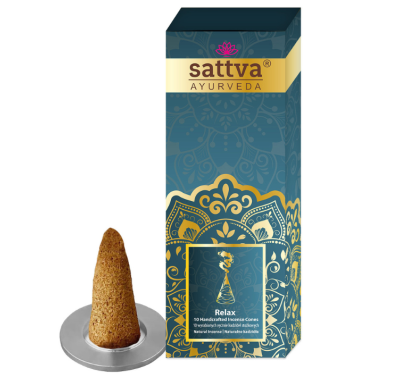 30630KADZIDEŁKA INDYJSKIE STOŻKOWE RELAKS (10 szt.) 20 g - SATTVA (AYURVEDA)-1
