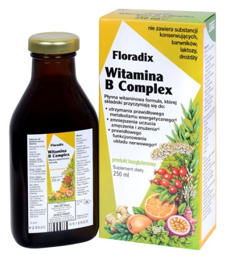 30047SUPLEMENT DIETY WITAMINA B COMPLEX W PŁYNIE BEZGLUTENOWA 250 ml - SALUS (FLORADIX)-1