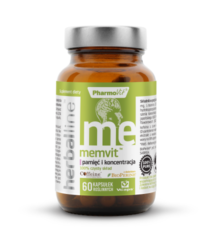 16809KAPSUŁKI NA PAMIĘĆ I KONCENTRACJĘ (MEMVIT) BEZGLUTENOWE 60 szt. - PHARMOVIT (HERBALLINE)-1