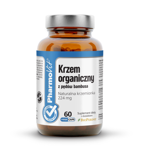 16835KRZEM ORGANICZNY Z PĘDÓW BAMBUSA (448 mg) BEZGLUTENOWY 60 KAPSUŁEK - PHARMOVIT (CLEAN LABEL)-1