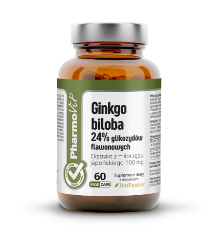 16846MIŁORZĄB JAPOŃSKI - GINKGO BILOBA (100 mg) BEZGLUTENOWY 60 KAPSUŁEK - PHARMOVIT (CLEAN LABEL)-1