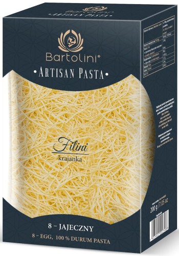 24868MAKARON (SEMOLINOWY 8-JAJECZNY) KRAJANKA ŚREDNIA 200 g - BARTOLINI (ARTISAN PASTA)-1