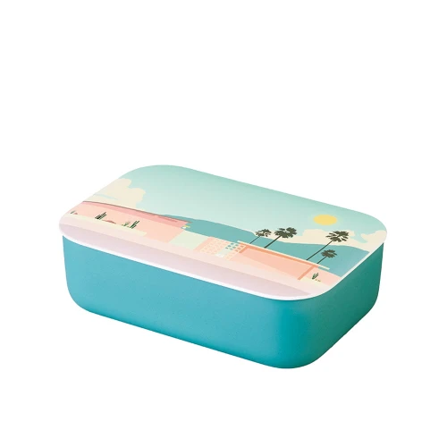 25562LUNCHBOX Z TWORZYWA PLA Z PRZEGRÓDKĄ PALMY 800 ml - CHIC MIC-1