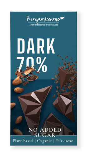 30655CZEKOLADA GORZKA 70 % BEZ DODATKU CUKRÓW BEZGLUTENOWA BIO 60 g - BENJAMISSIMO-1