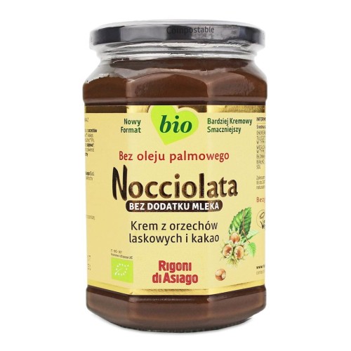 29178KREM Z ORZECHÓW LASKOWYCH I KAKAO BEZ DODATKU MLEKA BEZGLUTENOWY BIO 650 g - RIGONI DI ASIAGO (NOCCIOLATA)-1