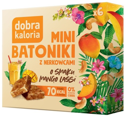 29572BATONIKI MINI Z NERKOWCÓW O SMAKU MANGO LASSI BEZ DODATKU CUKRÓW (6 x 17 g) 102 g - DOBRA KALORIA-1
