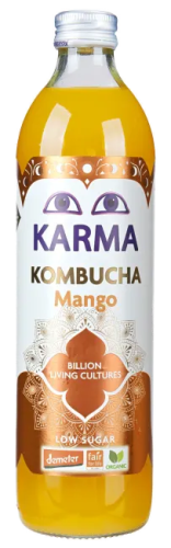 30729KOMBUCHA Z MANGO NISKA ZAWARTOŚĆ CUKRÓW FAIR FOR LIFE DEMETER BIO 500 ml - KARMA KOMBUCHA-1