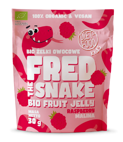 30818ŻELKI MALINA BIO 30 g - DIET-FOOD (FRED THE SNAKE)-1