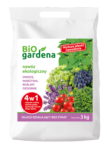 31009NAWÓZ DO OWOCÓW, WARZYW, ROŚLIN OZDOBNYCH 4w1 ECO 3 kg - BIOGARDENA-1