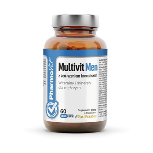 31040MULTIWITAMINA (MULTIVIT MEN Z ŻEŃ-SZENIEM KOREAŃSKIM) DLA MĘŻCZYZN BEZGLUTENOWA 60 KAPSUŁEK - PHARMOVIT (CLEAN LABEL)-1