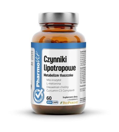 31057KAPSUŁKI NA METABOLIZM TŁUSZCZÓW (CZYNNIKI LIPOTROPOWE) BEZGLUTENOWE 60 szt. - PHARMOVIT (CLEAN LABEL)-1