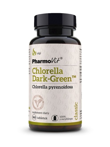 31058CHLORELLA DARK-GREEN (250 mg) BEZGLUTENOWA 360 TABLETEK - PHARMOVIT (CLASSIC)-1