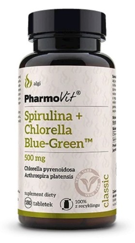 31078SPIRULINA + CHLORELLA BLUE-GREEN BEZGLUTENOWA 180 TABLETEK - PHARMOVIT (CLASSIC)-1