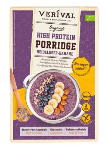 31112OWSIANKA PROTEINOWA Z BORÓWKĄ I BANANEM BEZ DODATKU CUKRÓW BEZGLUTENOWA BIO 350 g - VERIVAL-1