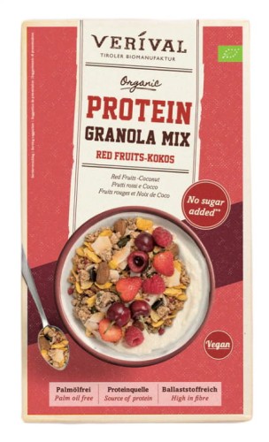31113GRANOLA PROTEINOWA Z OWOCAMI CZERWONYMI I KOKOSEM BEZ DODATKU CUKRÓW BIO 300 g - VERIVAL-1