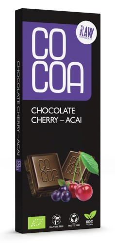 31182CZEKOLADA SUROWA WIŚNIA - ACAI BIO 40 g - COCOA-1