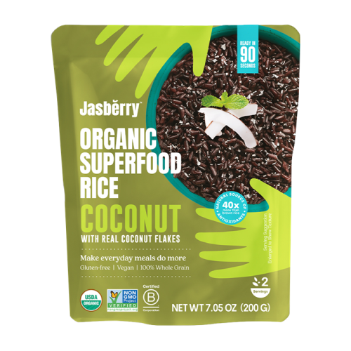 31255RYŻ EXPRESS JASBERRY RAZOWY Z PŁATKAMI KOKOSOWYMI BEZGLUTENOWY BIO 200 g - JASBERRY RICE (CALORIE WATCHERS)-1