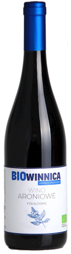 31309WINO ARONIOWE PÓŁSŁODKIE BIO 750 ml - WINNICE PRADOLINY (BIOWINNICA)-1