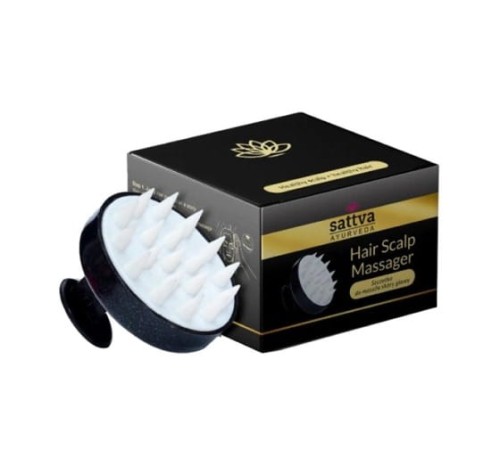 31332SZCZOTKA DO MASAŻU SKÓRY GŁOWY CZARNA - SATTVA-1