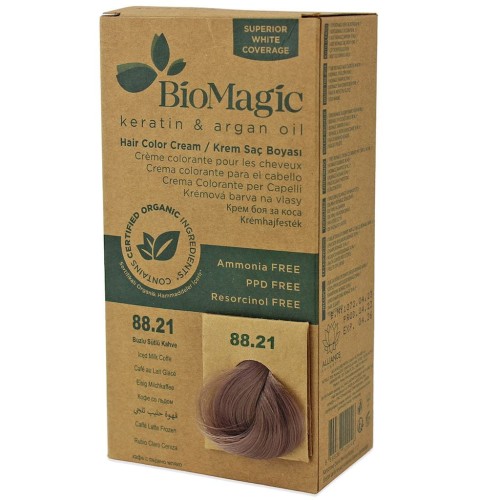 31347FARBA DO WŁOSÓW MROŹNA KAWA Z MLEKIEM (88.21) 250 g - BIOMAGIC-1