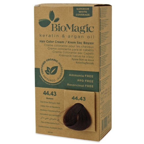 31485FARBA DO WŁOSÓW GŁĘBOKI ZŁOTO - MAHONIOWY BRĄZ (44.43) 250 g - BIOMAGIC-1