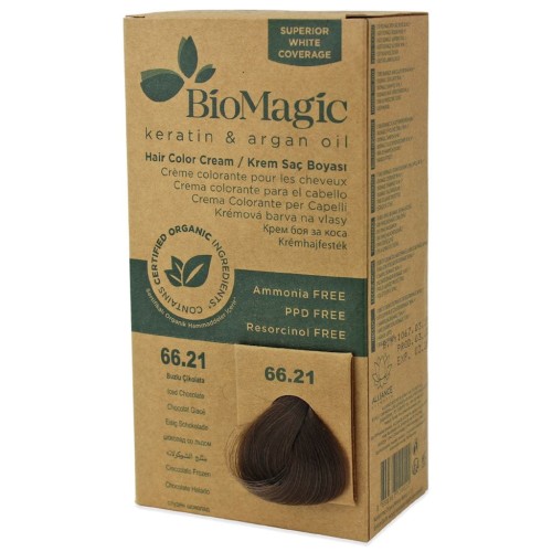 31487FARBA DO WŁOSÓW MROŹNA CZEKOLADA (66.21) 250 g - BIOMAGIC-1