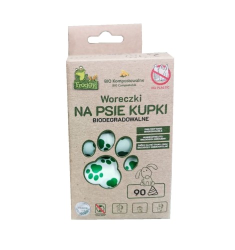 31511WORKI NA PSIE ODCHODY (KOMPOSTOWALNE I BIODEGRADOWALNE) 6 ROLEK 90 szt - FROGGY-1