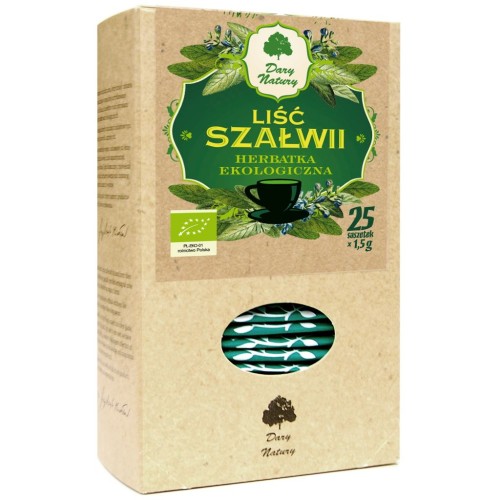7825HERBATKA LIŚĆ SZAŁWII BIO (25 x 1,5 g) 37,5 g - DARY NATURY-1