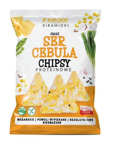 25499CHRUPKI PIRAMIDKI PROTEINOWE O SMAKU SERA I CEBULI BEZGLUTENOWE 60 g - POPCROP-1