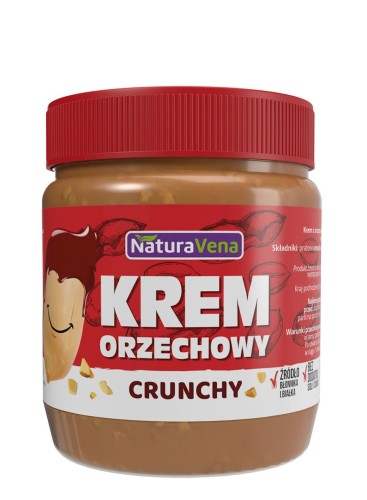24673KREM ORZECHOWY CRUNCHY 100 % BEZ DODATKU SOLI I CUKRÓW 340 g  - NATURAVENA-1