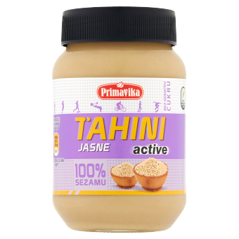 23204TAHINI JASNE ACTIVE (PASTA SEZAMOWA) BEZGLUTENOWE 460 g - PRIMAVIKA-1