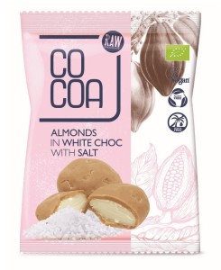 Migdały w białej polewie kokosowej z solą bio 70 g - cocoa