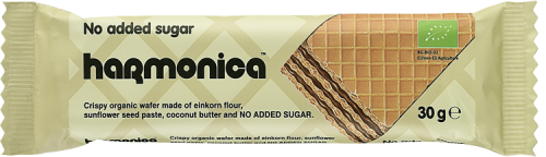 20822WAFELEK Z SAMOPSZY Z KREMEM MLECZNO - KAKAOWYM BEZ DODATKU CUKRÓW BIO 30 g - HARMONICA-1