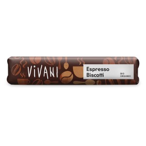 Baton z nadzieniem mleczno - kawowym i herbatnikami w polewie z mlecznej czekolady espresso bio 40 g - vivani