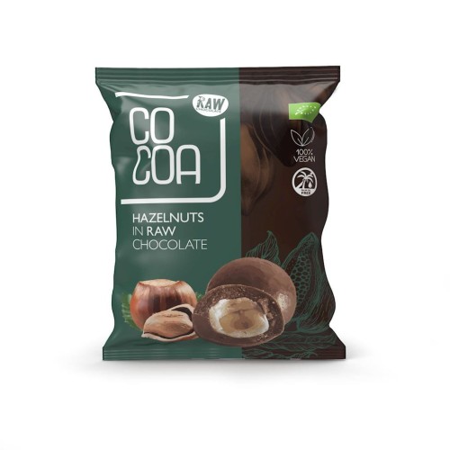 10082ORZECHY LASKOWE W SUROWEJ CZEKOLADZIE BIO 70 g - COCOA-1