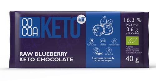 23584CZEKOLADA KETO Z JAGODAMI I OLEJEM MCT BEZ DODATKU CUKRU BEZGLUTENOWA BIO 40 g - COCOA-1