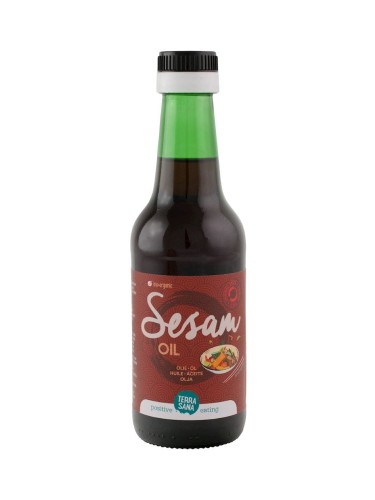 18498OLEJ SEZAMOWY (Z PRAŻONYCH NASION) BEZGLUTENOWY BIO 250 ml - TERRASANA-1