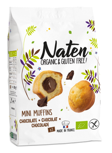 15437MINI MUFFINKI Z NADZIENIEM ORZECHOWO - KAKAOWYM BEZGLUTENOWE BIO 200 g - NATEN-1